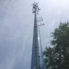 Menara Baja Monopole 100ft Ponsel Meruncing / Bergelang