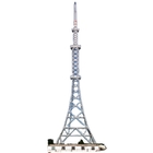 Menara Komunikasi Seluler 100m CDMA Hot Dip Galvanis Dengan Kurung
