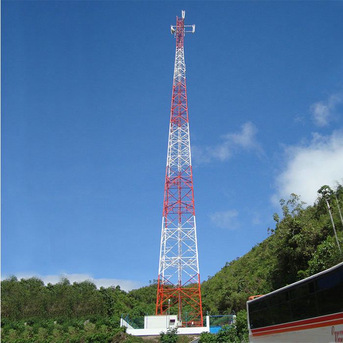 Steel Q345 Radio televisi 4 Legged Tower