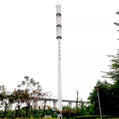 15 Mtr Guyed Mast Tubular Steel Pole Telekomunikasi Antena Pipa Tower Galvanis